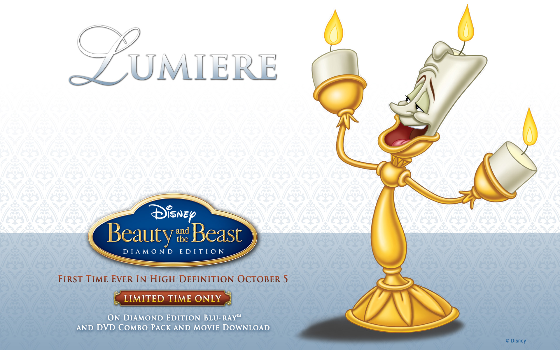 Original Lumiere Beauty And The Beast - HD Wallpaper 