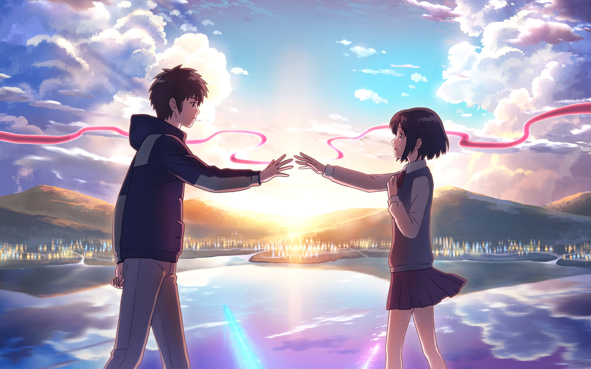 Your Name Mitsuha And Taki - HD Wallpaper 