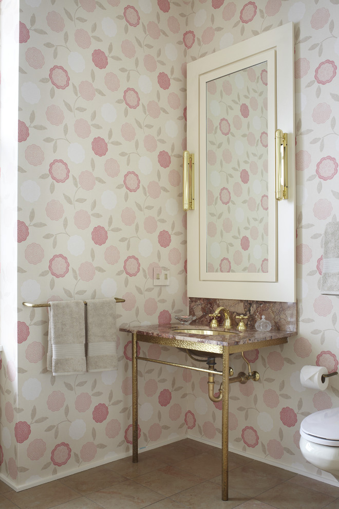 Lovely Versace Wallpaper Decorating Ideas For Bathroom - Feminine Bathroom Ideas Design - HD Wallpaper 