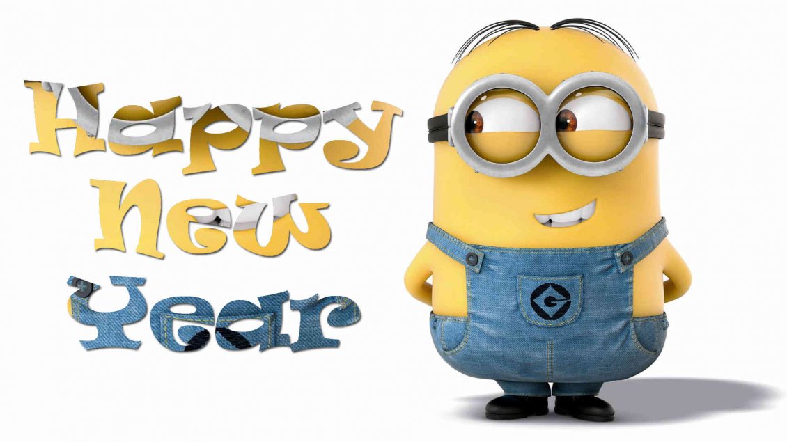 Download Wallpaper Funny Wallpaper With Minion - Happy New Year 2018 Minion  - 1130x635 Wallpaper 