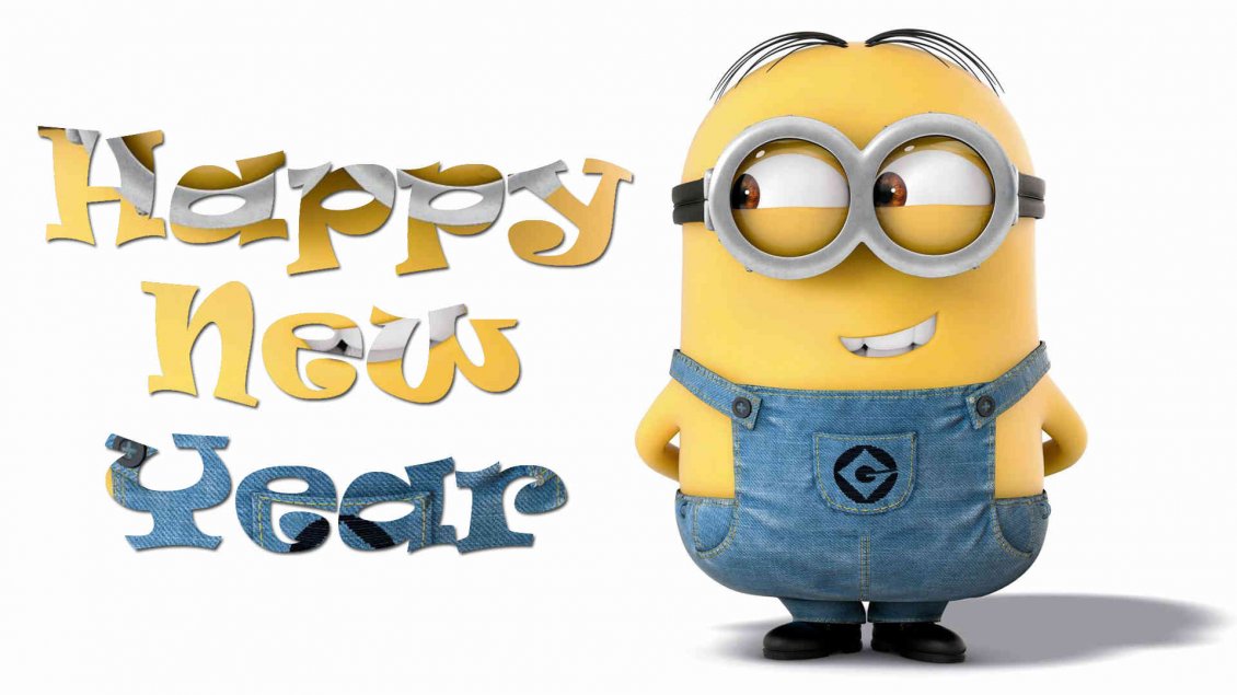 Download Wallpaper Funny Wallpaper With Minion - Happy New Year 2018 Minion - HD Wallpaper 