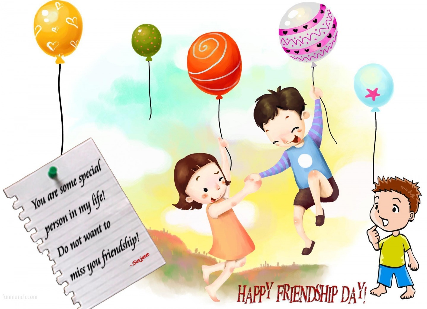 Happy Friendship Day Cartoon Wallpaper - Beautiful Happy Friendship Day - HD Wallpaper 