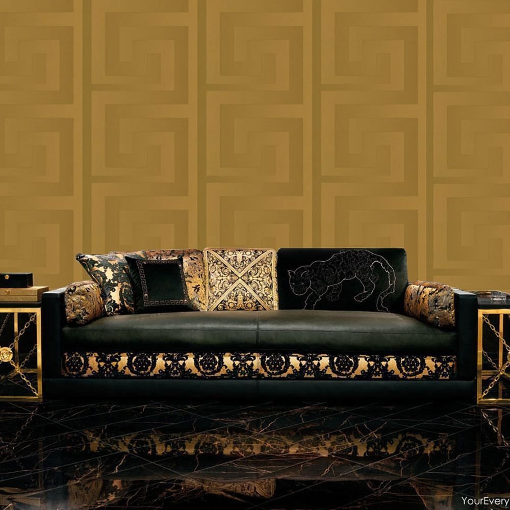 As Creation Versace Gold Greek Key Wallpaper 935232) - Versace Wallpaper Bedroom - HD Wallpaper 