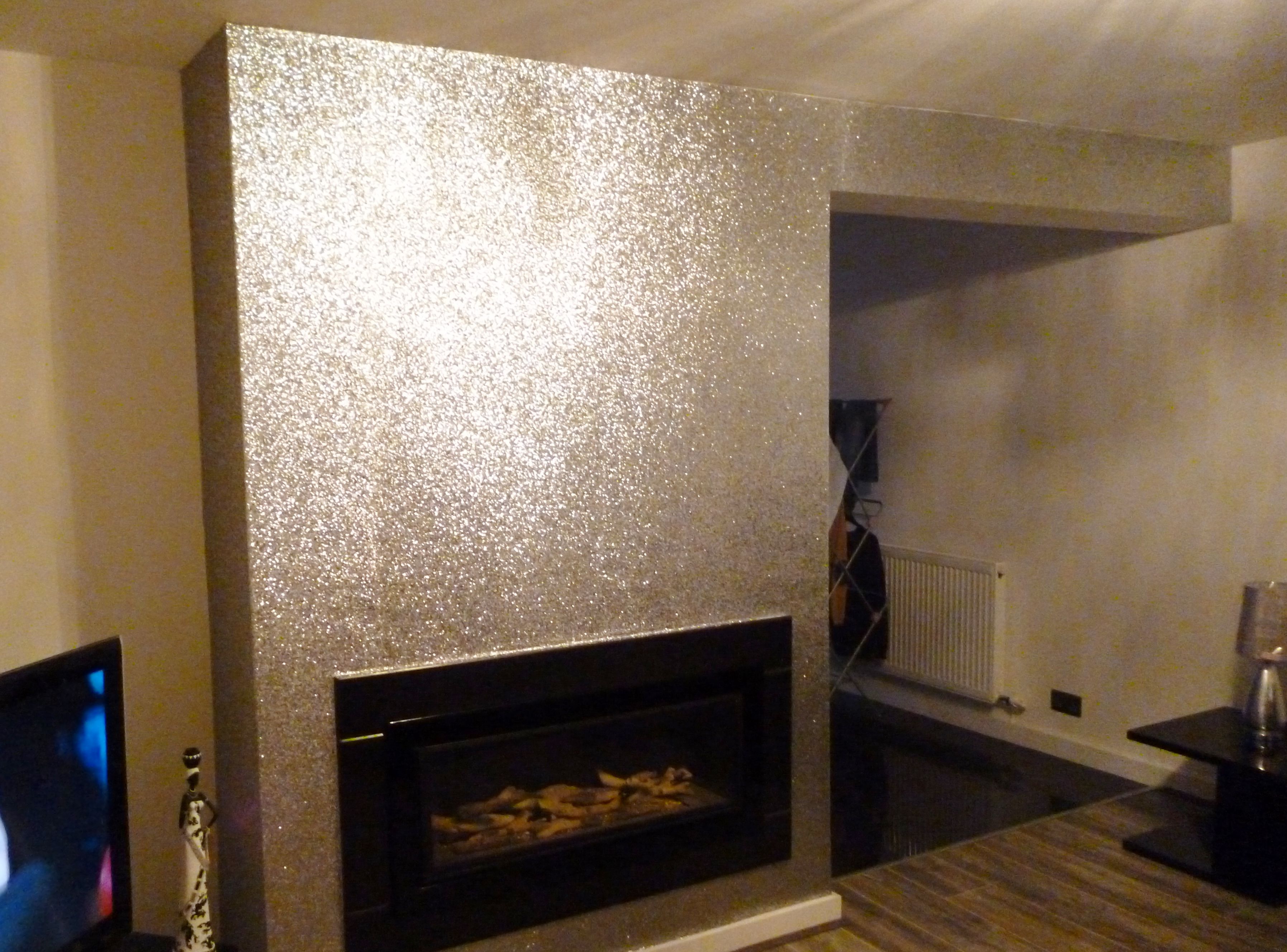 Sparkling Silver Glitter Wallpaper Feature Wall 22 - Glitter Feature Wall Ideas - HD Wallpaper 