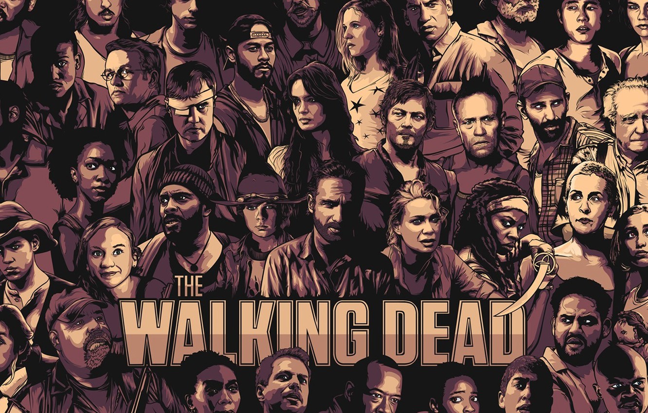 Photo Wallpaper The Walking Dead, The Walking Dead, - Walking Dead Wallpaper Art - HD Wallpaper 