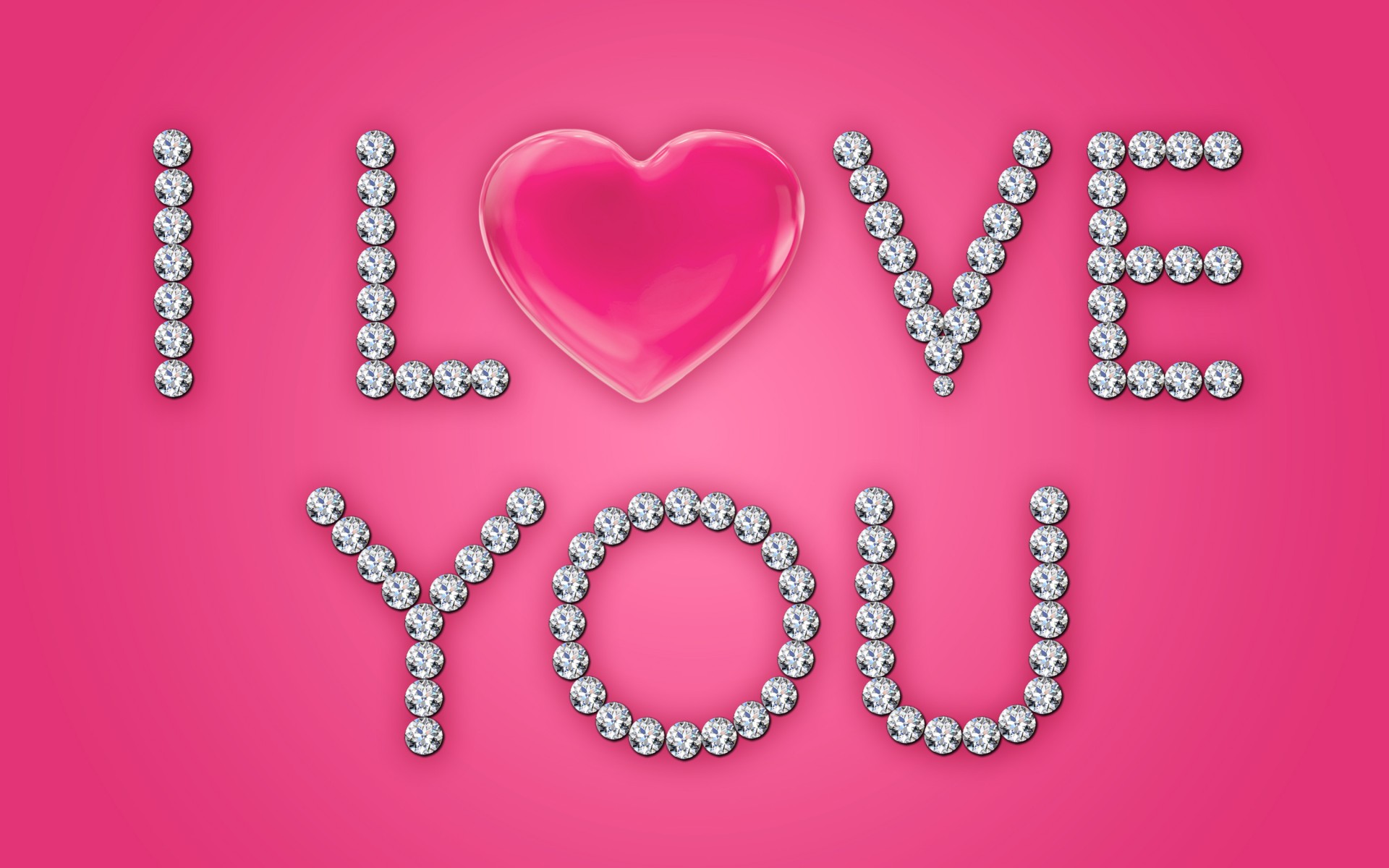 Pink Love You Heart - HD Wallpaper 