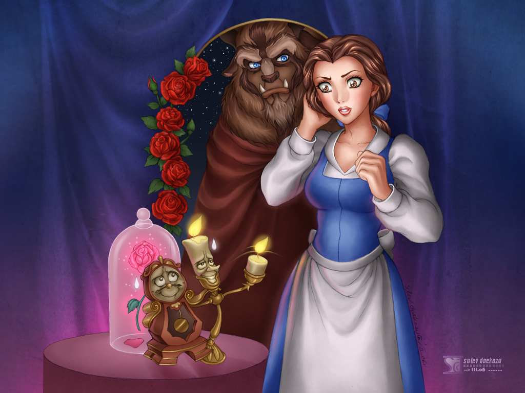 Beauty And The Beast Disney - Draw Beauty And The Beast - HD Wallpaper 