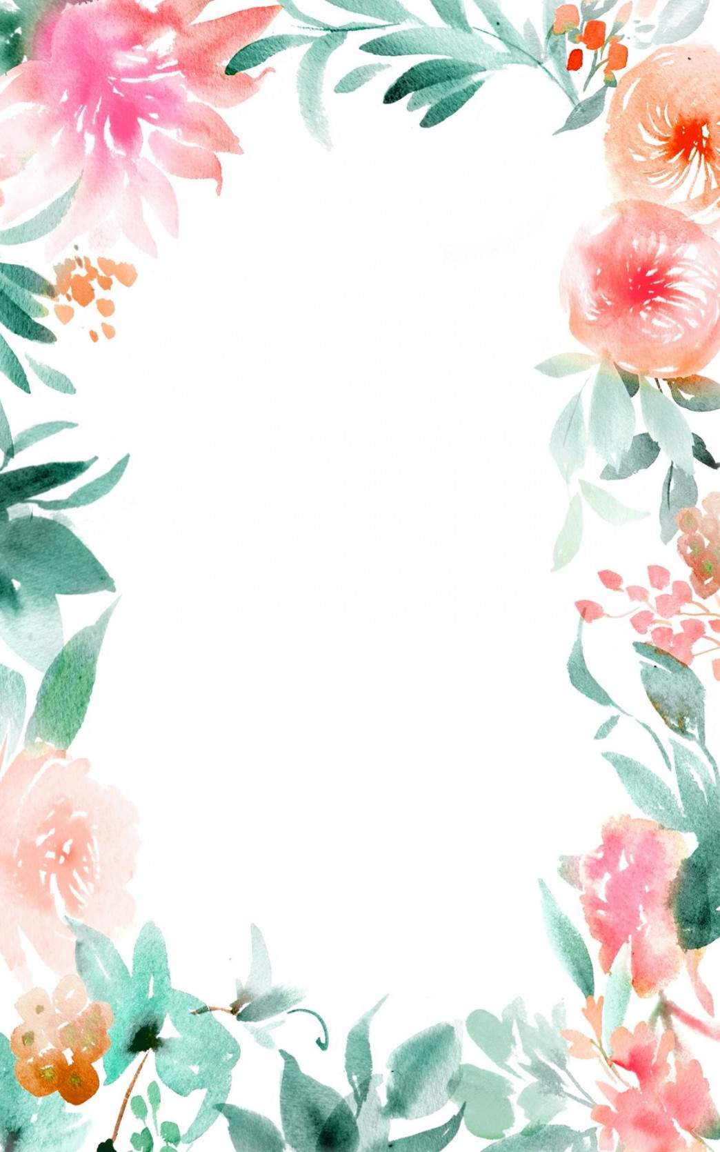Beautiful Flower Wallpaper - Cute Floral Border Design - 1044x1670