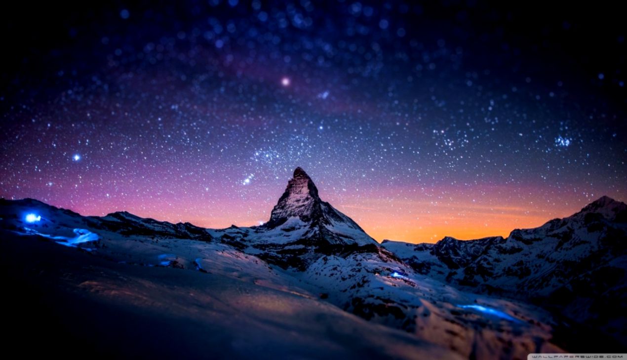 Mountain At Night ❤ 4k Hd Desktop Wallpaper For 4k - Matterhorn - HD Wallpaper 