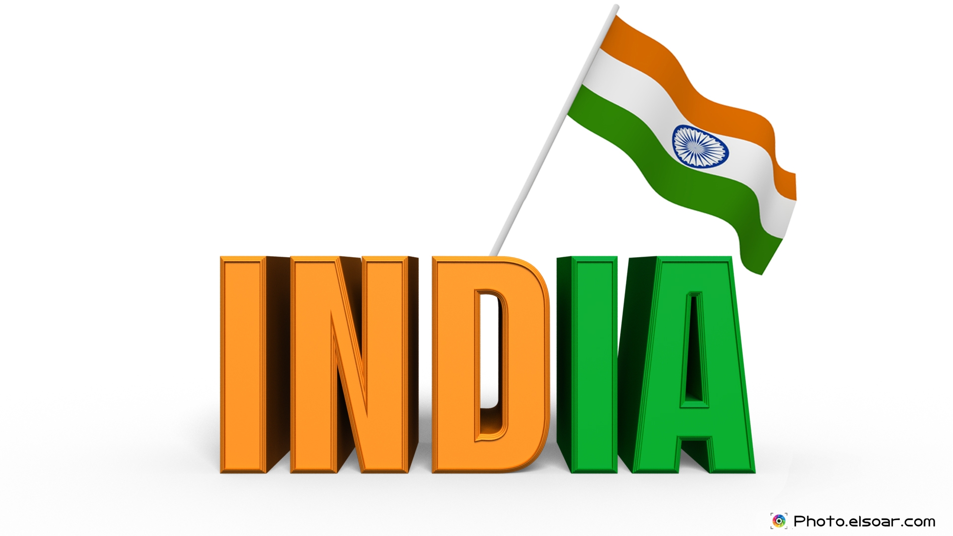 Indian Flag With India Written - HD Wallpaper 
