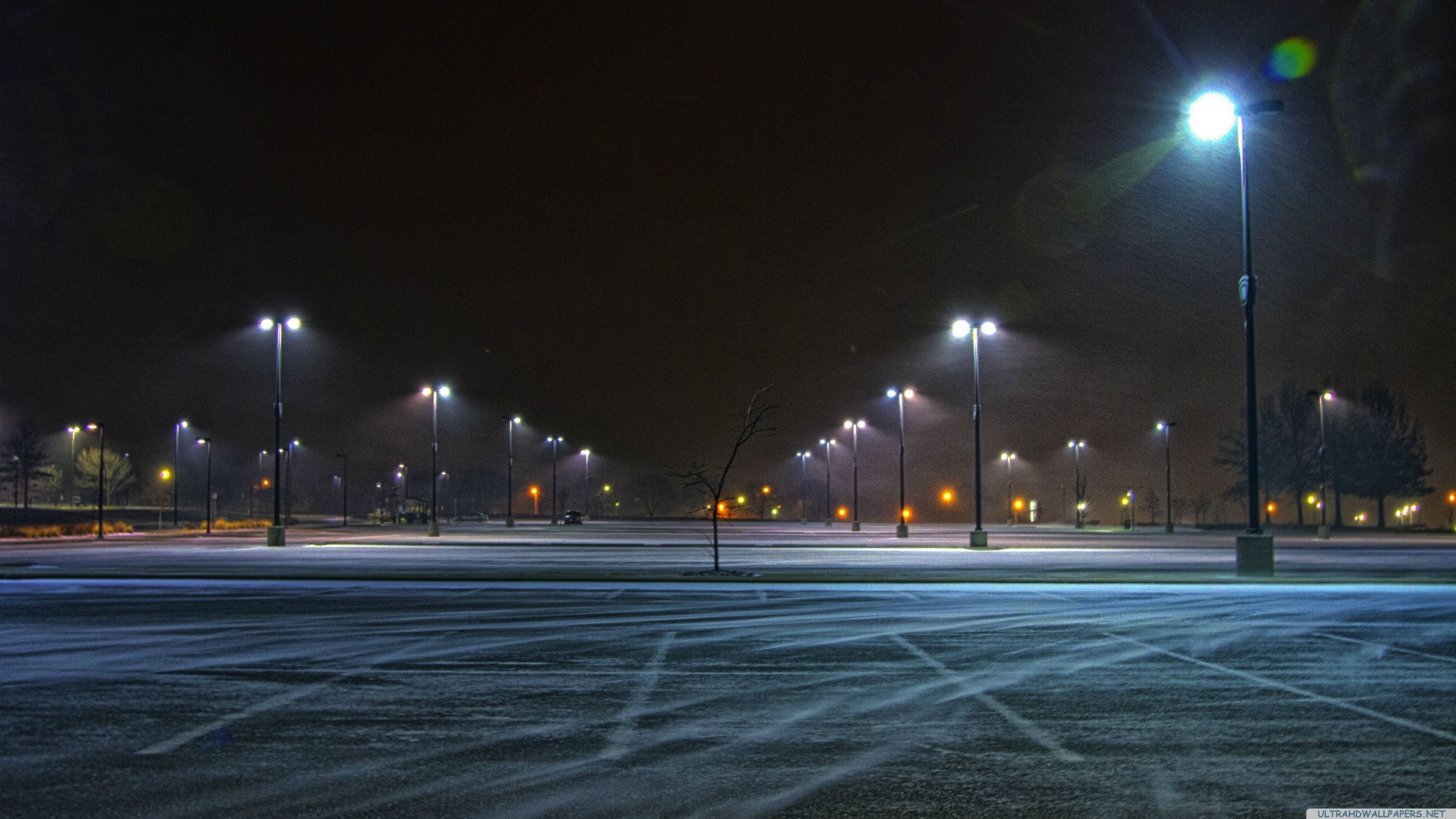 Parking Lot At Night - HD Wallpaper 