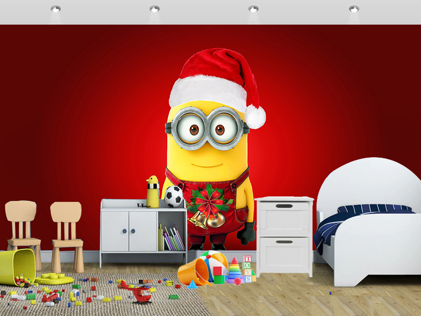 Christmas Minions Wallpaper Kids - Gaming Wallpaper On Wall - HD Wallpaper 