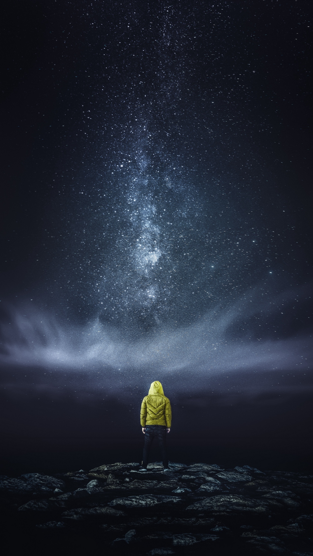 Man Starry Sky Stars Night Wallpaper - Huawei Nova 3i Wallpaper Hd - HD Wallpaper 