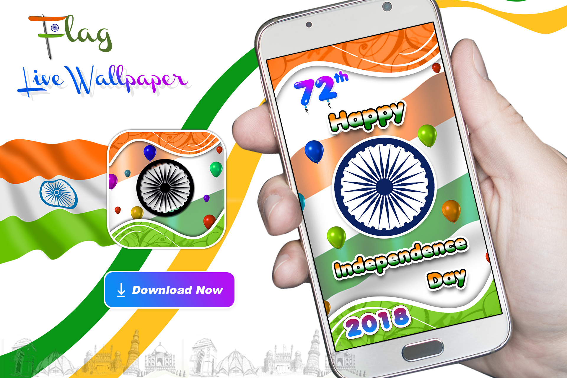 Indian Flag Live Wallpaper - Flag Independence Day India 72th - 1920x1280  Wallpaper 