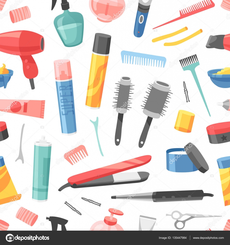 Seamless Hairdressing Pattern - HD Wallpaper 