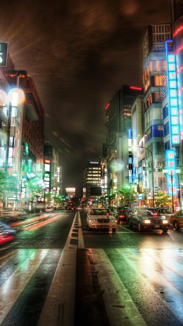 Tokyo Rain Wallpaper Iphone - HD Wallpaper 