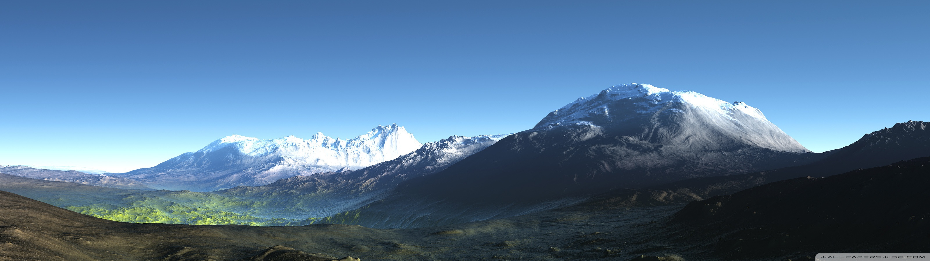 Wide Picture Of Mountains - HD Wallpaper 