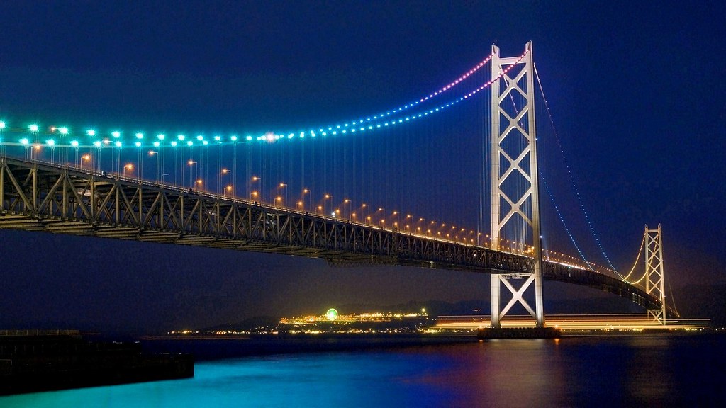 Akashi-kaikyō Bridge - HD Wallpaper 