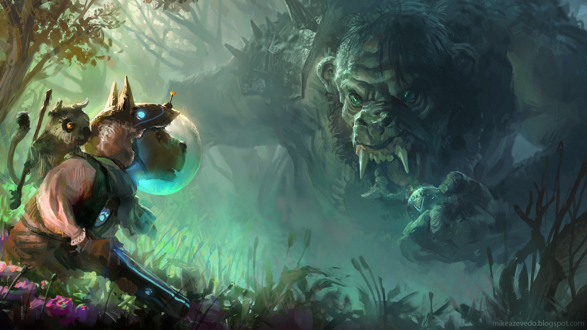 Wallpaper Troll, Dog, Art, Forest - Wow Troll Wallpaper Hd - HD Wallpaper 