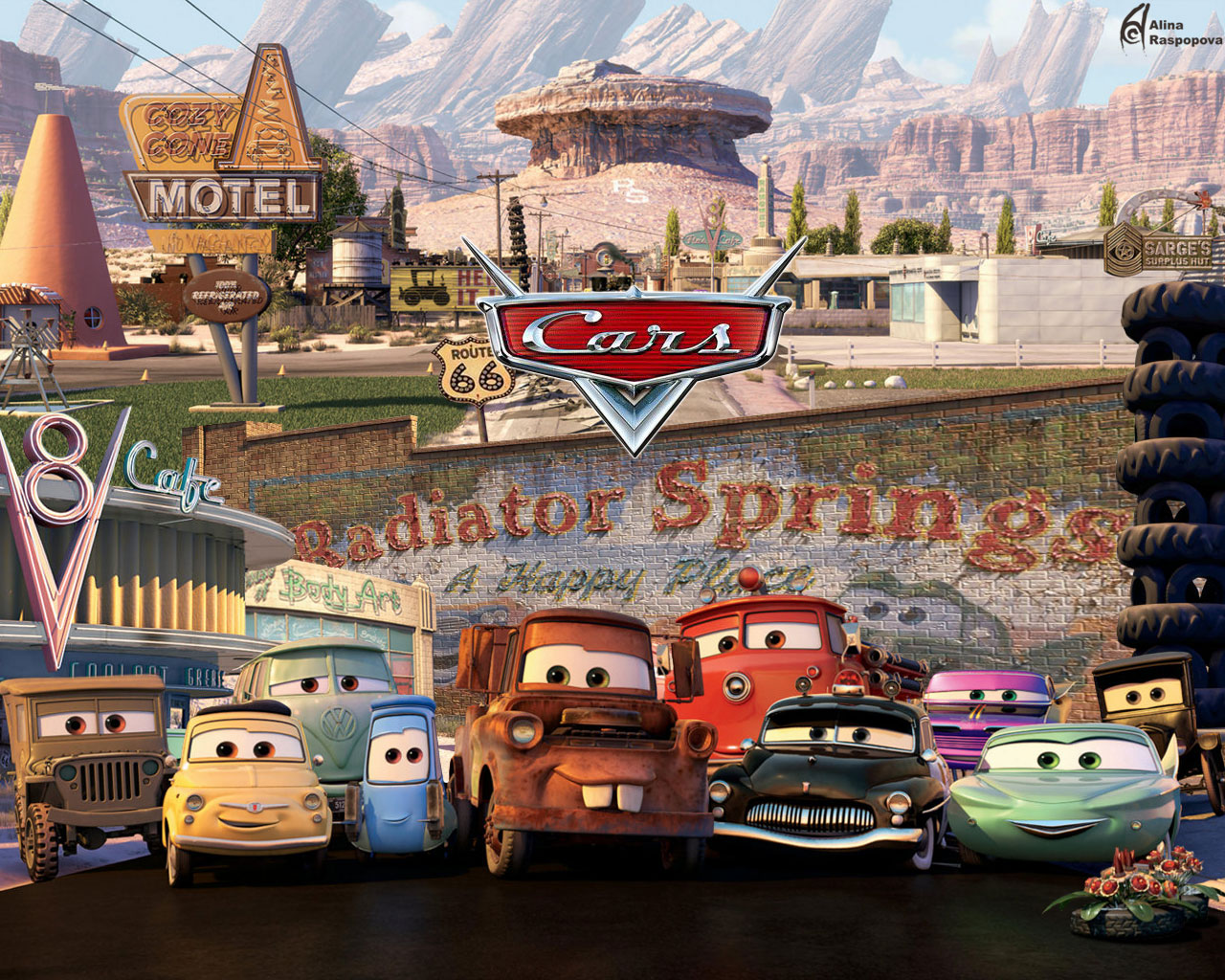 Cars 2 Famous - Cars Disney Radiator Springs - HD Wallpaper 