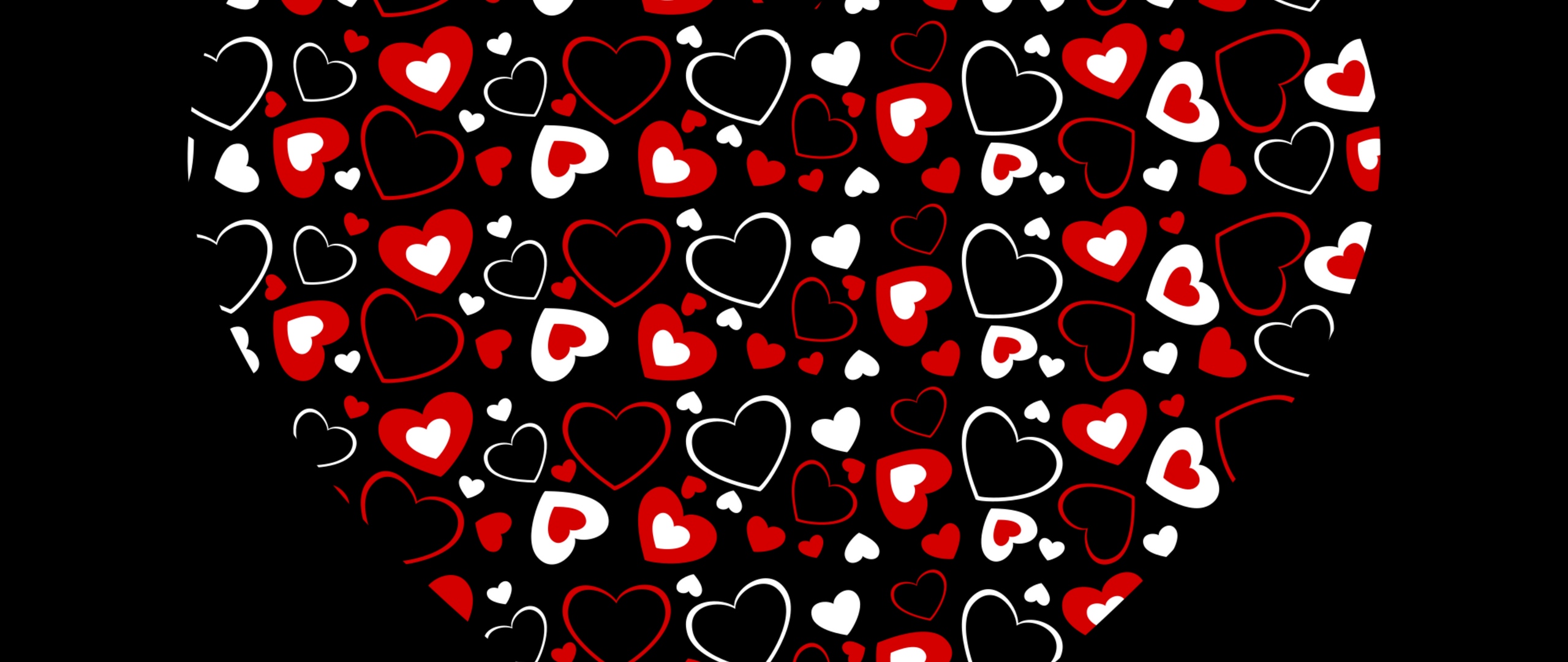 Wallpaper Heart, Hearts, Art, Dark, Love - Dark Love - 2560x1080 Wallpaper  