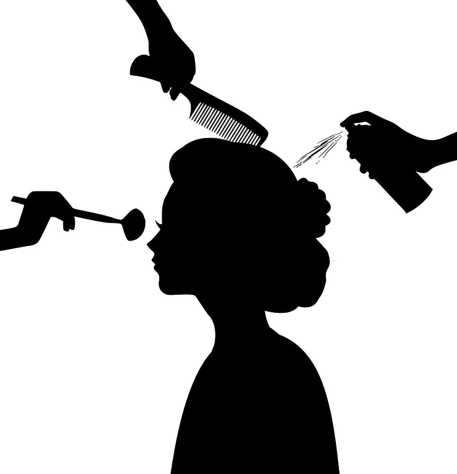 Silhouette, Beauty, Salon, Hairsalon, Hairdressing, - Beauty Salon Illustration - HD Wallpaper 