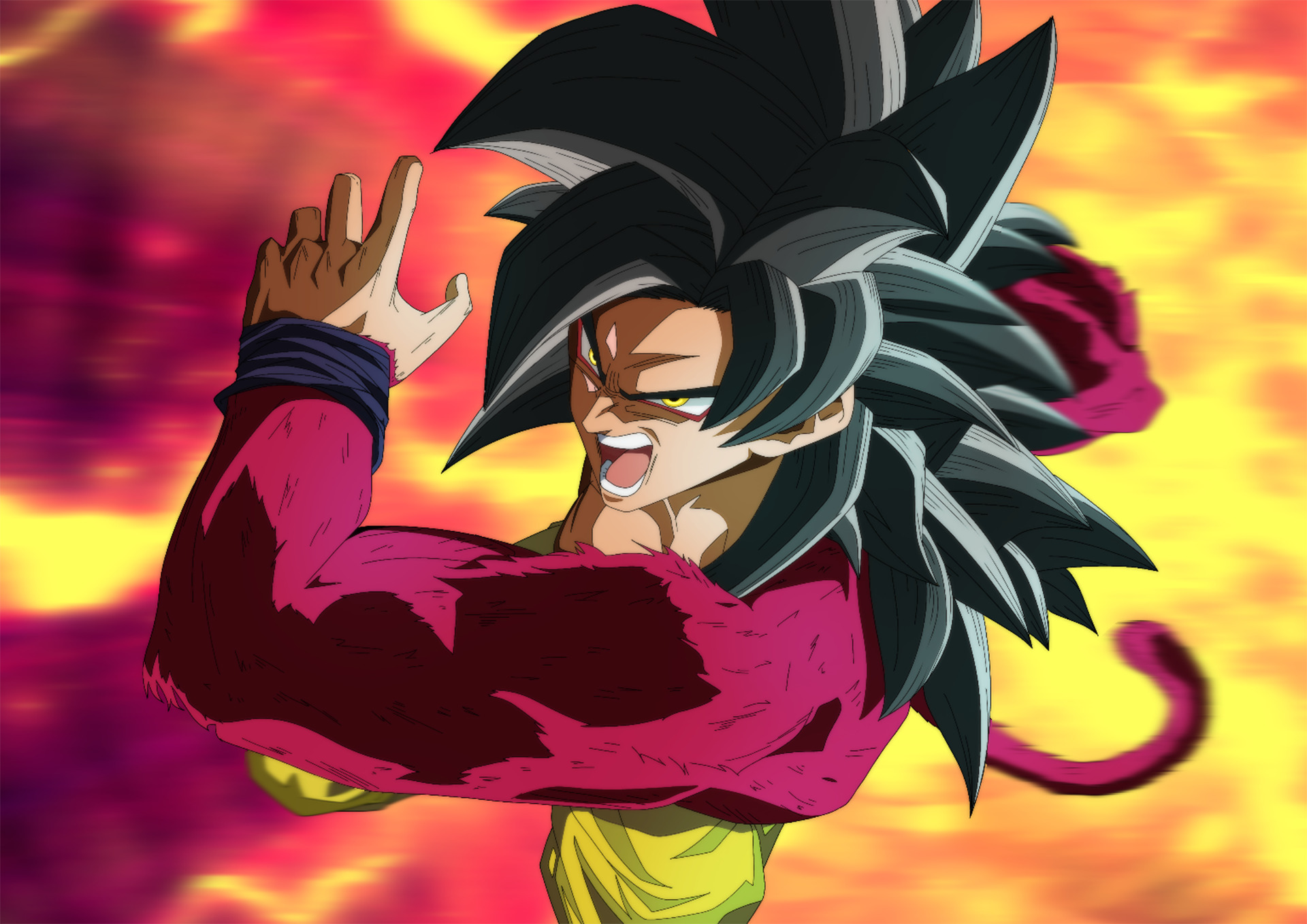 Goku Ssj4 Anime - HD Wallpaper 