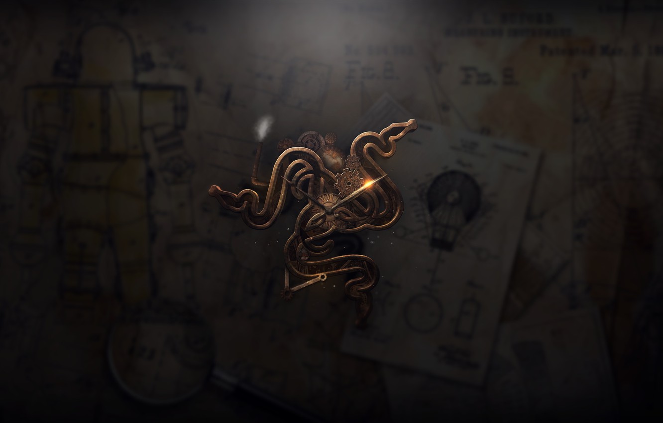 Photo Wallpaper Logo, Razer, Steampunk - Darkness - HD Wallpaper 