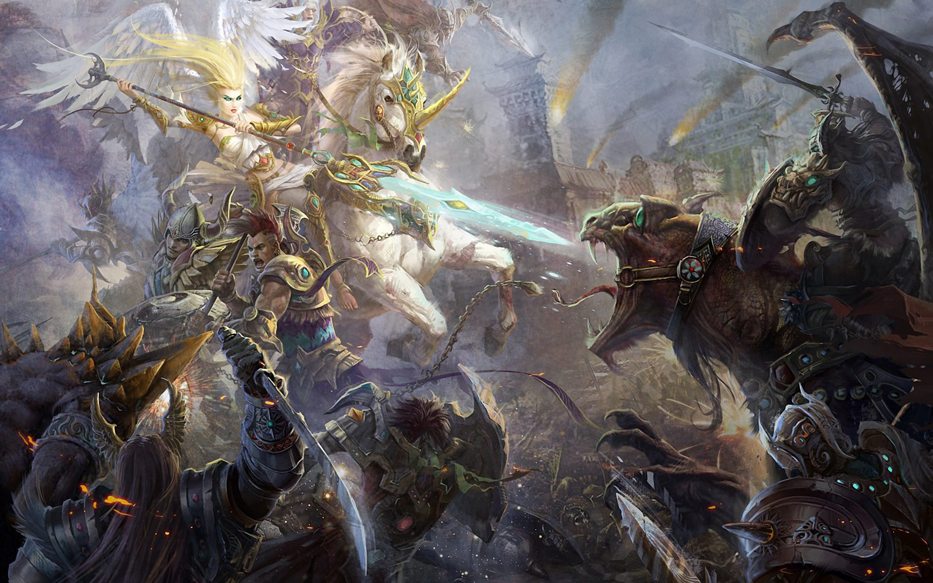 Battle Full Hd Wallpaper And Background Image Id249942 - Good Vs Evil Fantasy - HD Wallpaper 