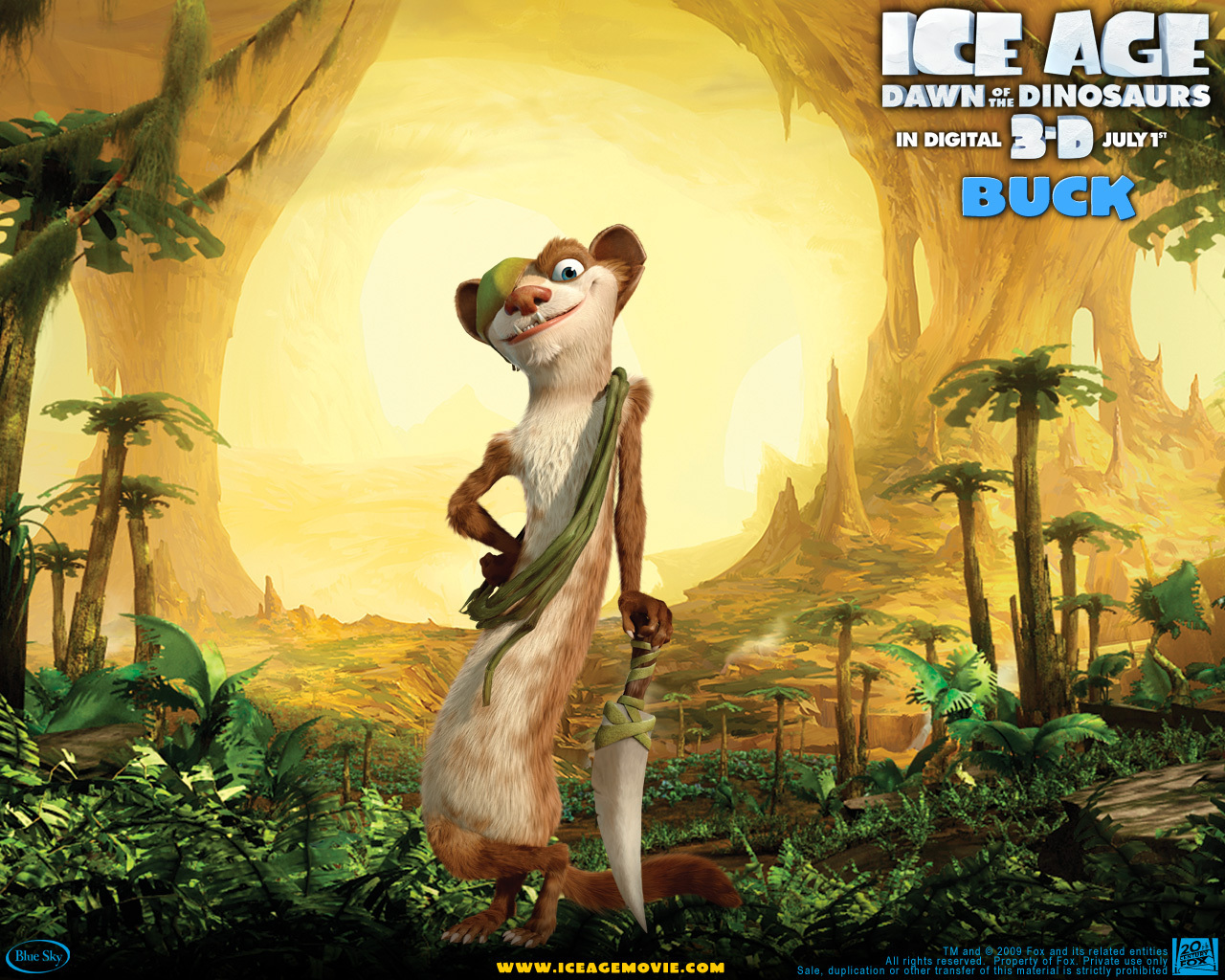 Ice Age 3 Buck Wallpaper - Ice Age Dawn Of The Dinosaurs Diego - HD Wallpaper 
