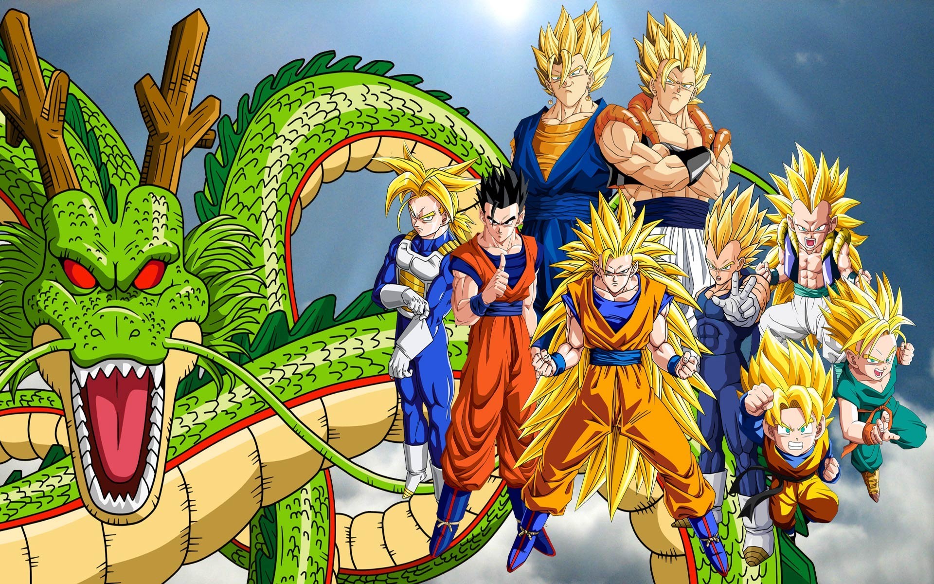 Dragon Ball Z Con El Dragon - HD Wallpaper 