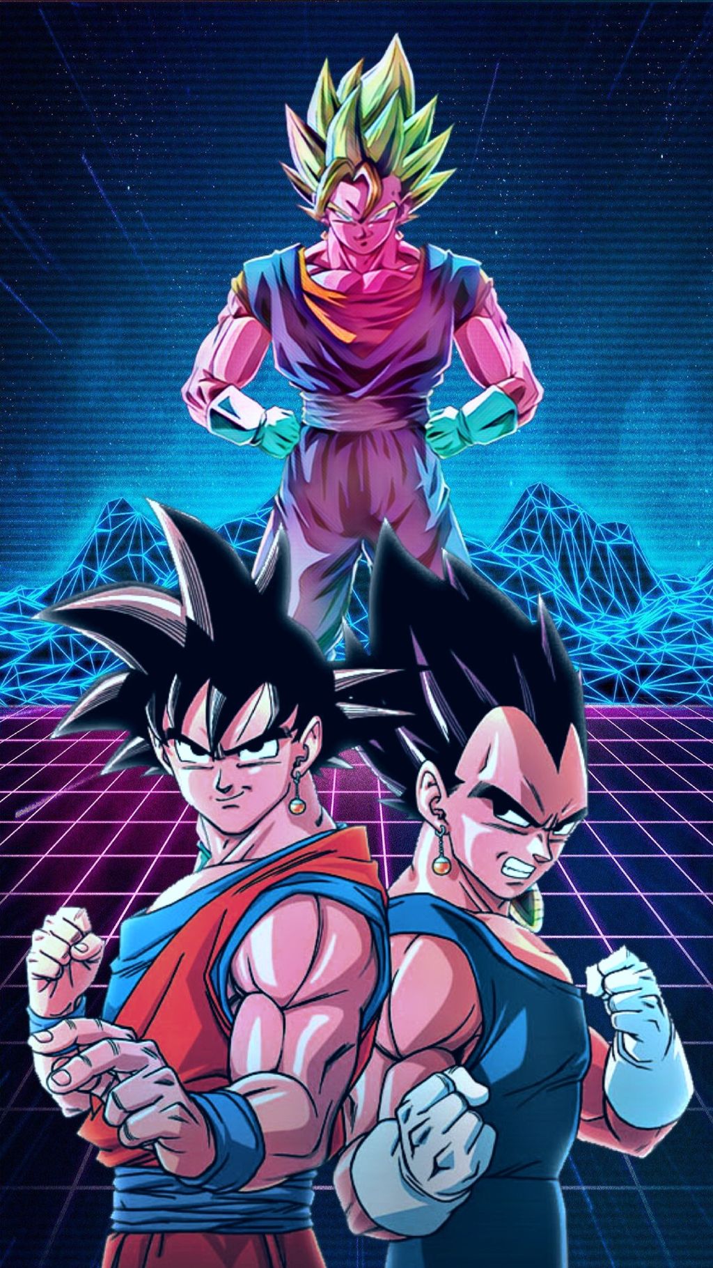#freetoedit #goku #vegeta #vegeto #wallpaper #neon - Goku Vegeta - HD Wallpaper 