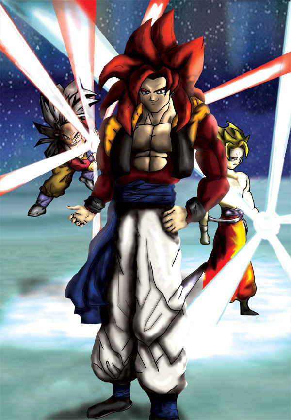 Training With Ss4 Gogeta - Ssj4 Gogeta Fan Art - HD Wallpaper 