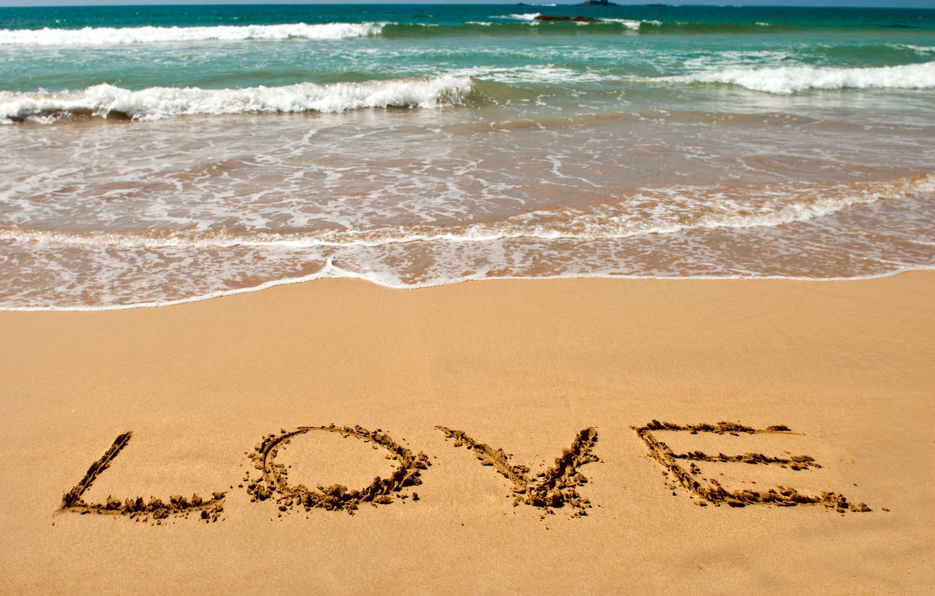 Photo Wallpaper Sand, Sea, Beach, Summer, Love, Mood, - Love Sand Beach - HD Wallpaper 