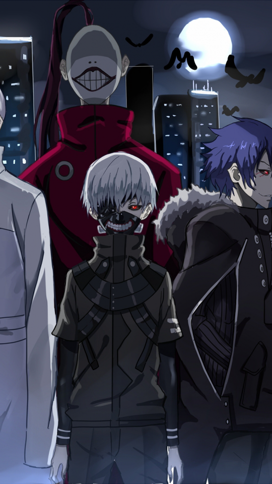 Tokyo Ghoul, Ken Kaneki, White Hair, Mask, Red Eyes, - Aogiri Tokyo Ghoul Members - HD Wallpaper 