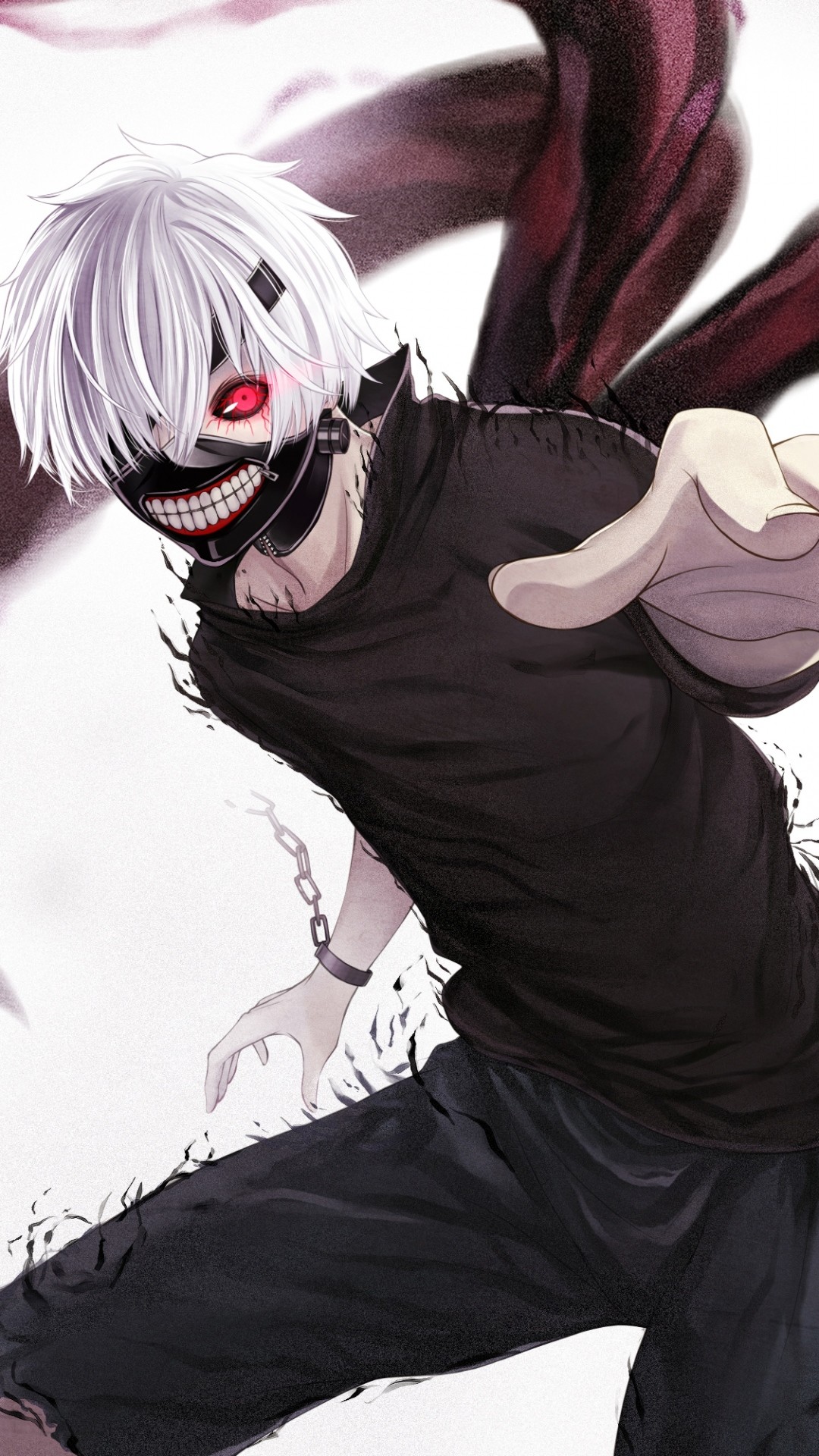 Anime Kaneki Ken Tokyo Ghoul Look Mask Claws Handcuffs - Tokyo Ghoul Kaneki Wallpaper Iphone 8 - HD Wallpaper 