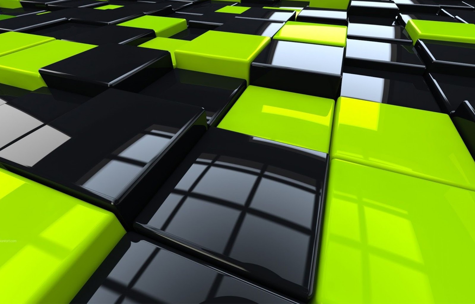 Blocks Hd Wallpapers 1080p - Black And Green Cubes - HD Wallpaper 