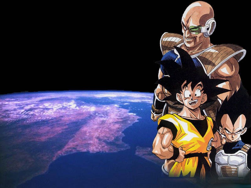 Goku, Vegeta And Nappa - Goku Vegeta Y Nappa - HD Wallpaper 