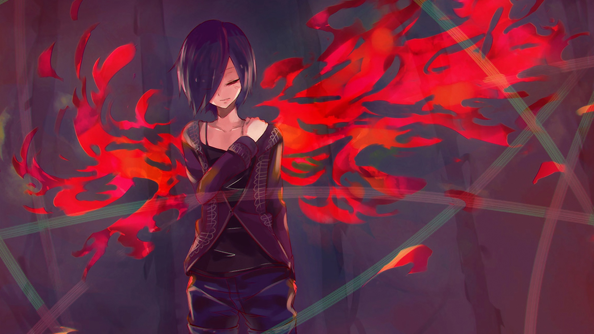 Wallpaper Tokyo Ghoul Wings Pullover Kirishima Touka - Anime 1920x1080 Tokyo Ghoul - HD Wallpaper 