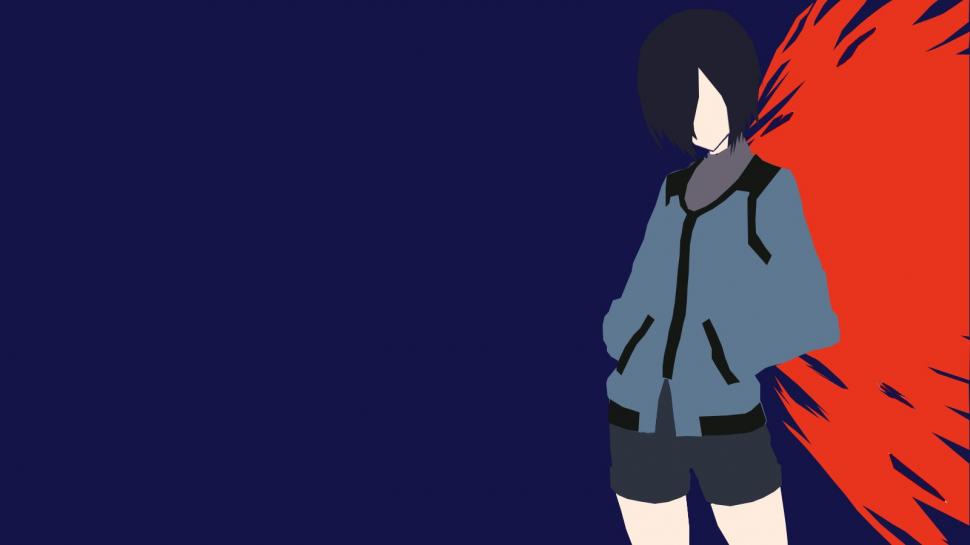 Minimalism, Anime Girls, Anime, Tokyo Ghoul, Kirishima - Tokyo Ghoul Minimal Wallpaper 4k - HD Wallpaper 