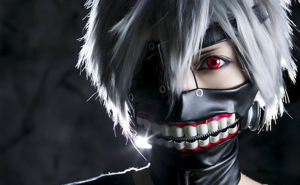 Kaneki Ken Cosplay Face Portrait Close Up Mask Tokyo Ghoul 1000x618 Wallpaper Teahub Io