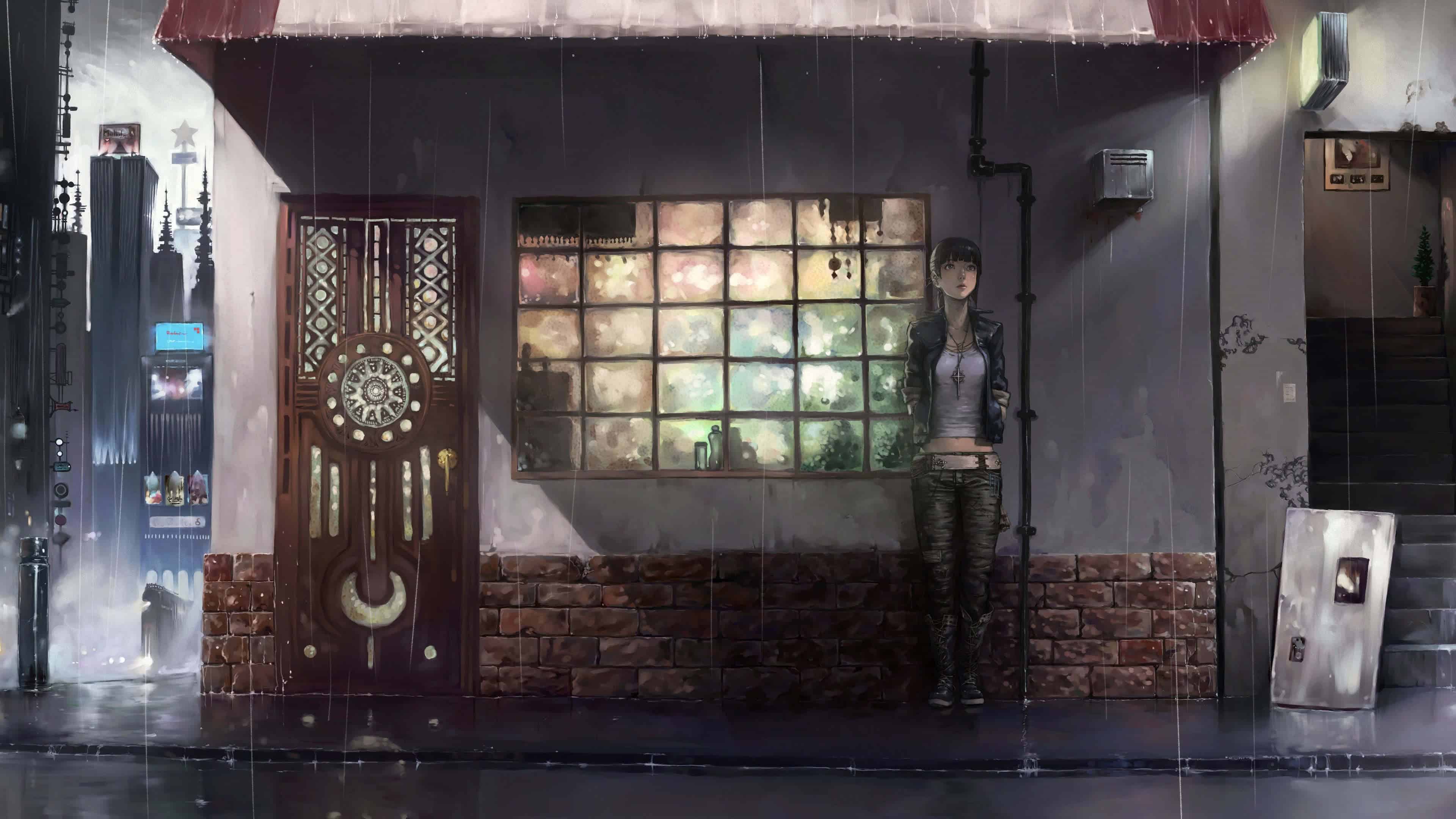 Tokyo Ghoul Outside Coffee Shop Uhd 4k Wallpaper - Tokyo Ghoul Coffee Shop Outside - HD Wallpaper 