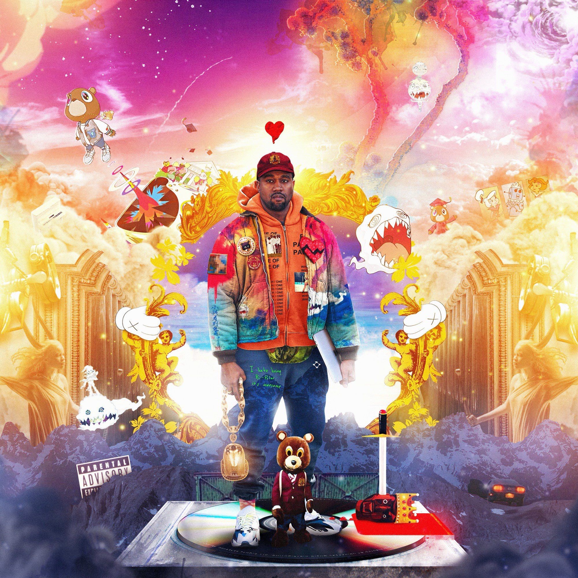 Kanye West All Albums Poster - HD Wallpaper 