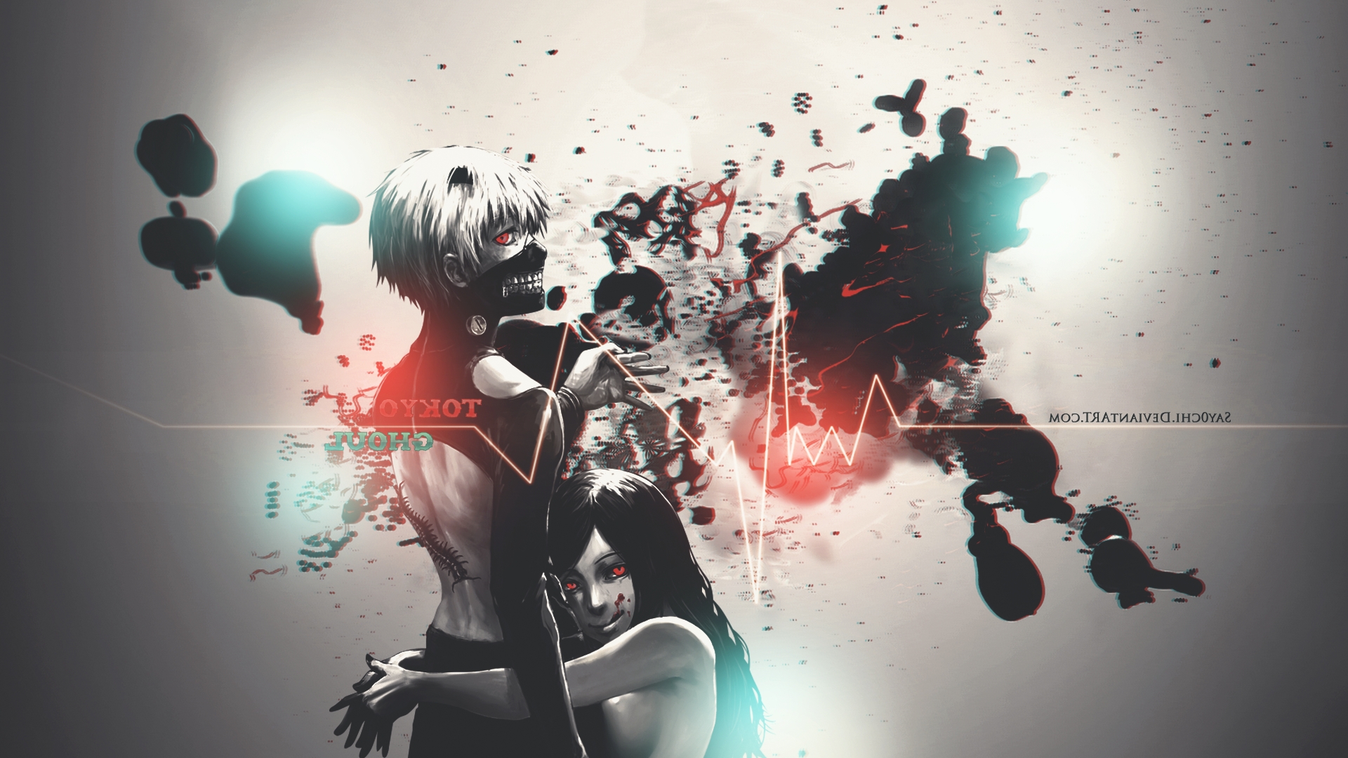 Tokyo Ghoul Hd Desktop Wallpapers, Great Hd Desktop - Ken Kaneki And Rize - HD Wallpaper 