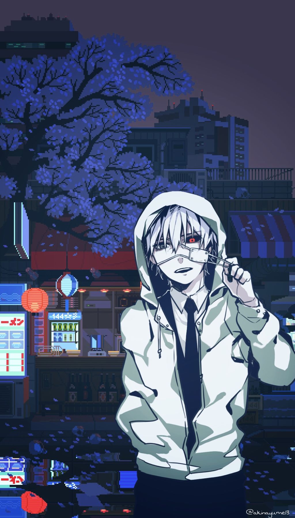 #tokyoghoul #kanekiken #kaneki #anime #animeboy #animewallpaper - Aesthetic Japanese Pixel Art - HD Wallpaper 