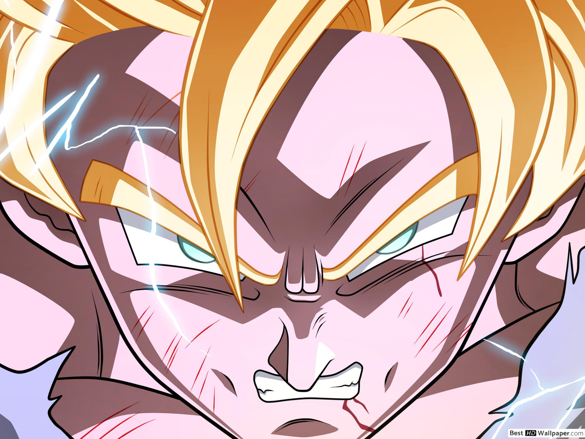Goku Face Close Up - HD Wallpaper 
