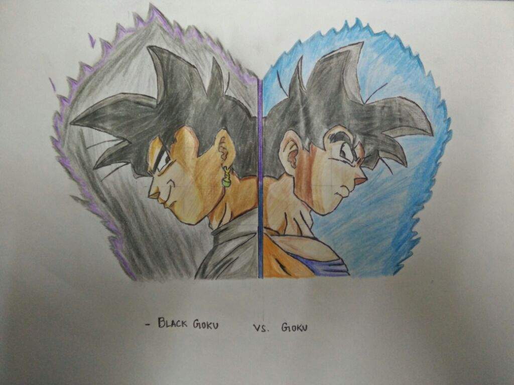 User Uploaded Image - Goku Vs Black Goku Drawing - HD Wallpaper 