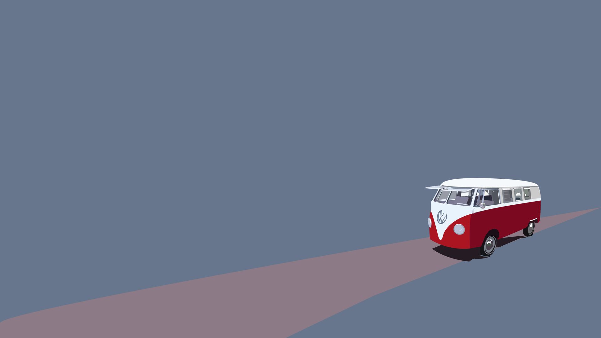 Road And Van Minimal Art Hd Wallpaper - Minimal Art Wallpaper Hd - HD Wallpaper 