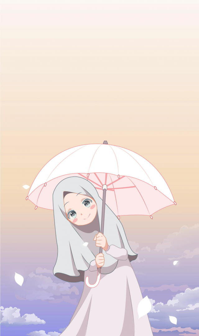 Cute Anime Hijab Girl - HD Wallpaper 