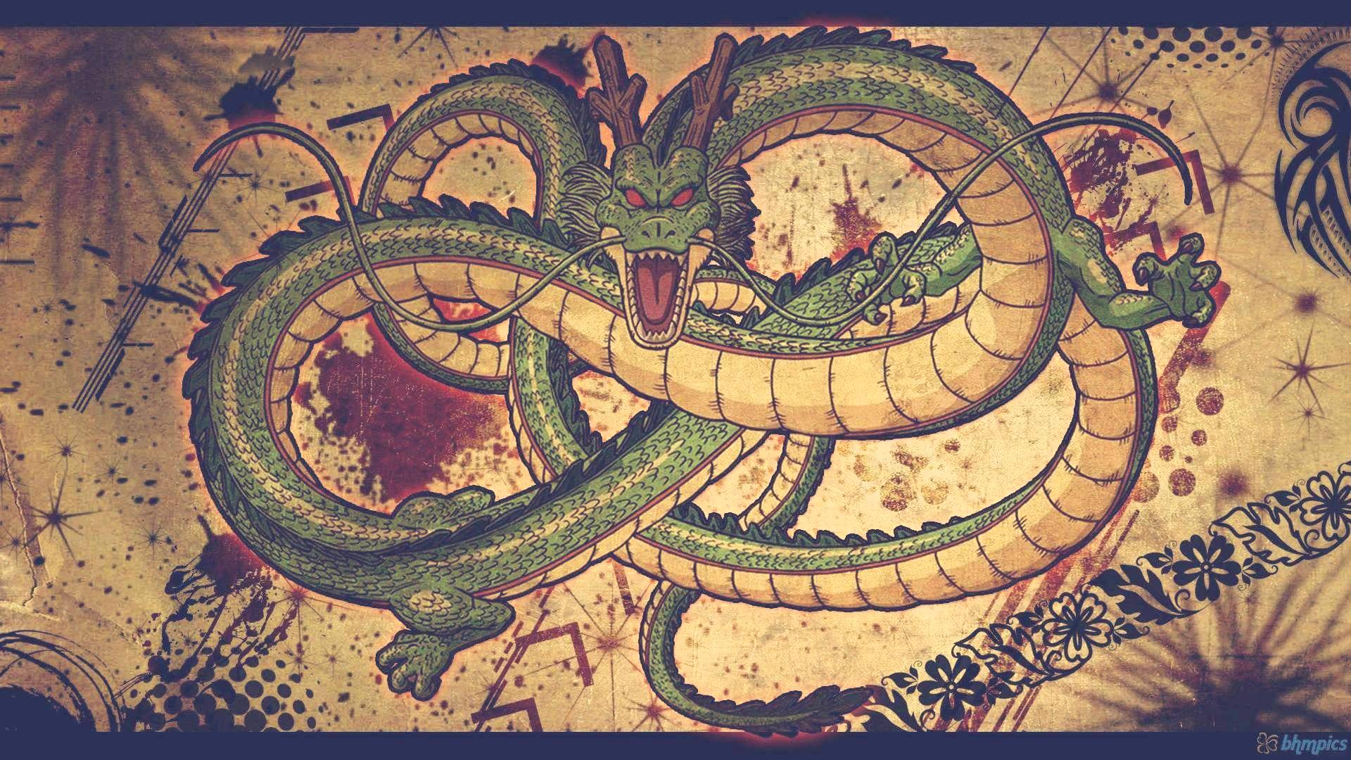 Dbz Shenron The Dragon - Dragon Japanese Wallpaper Drawing - HD Wallpaper 